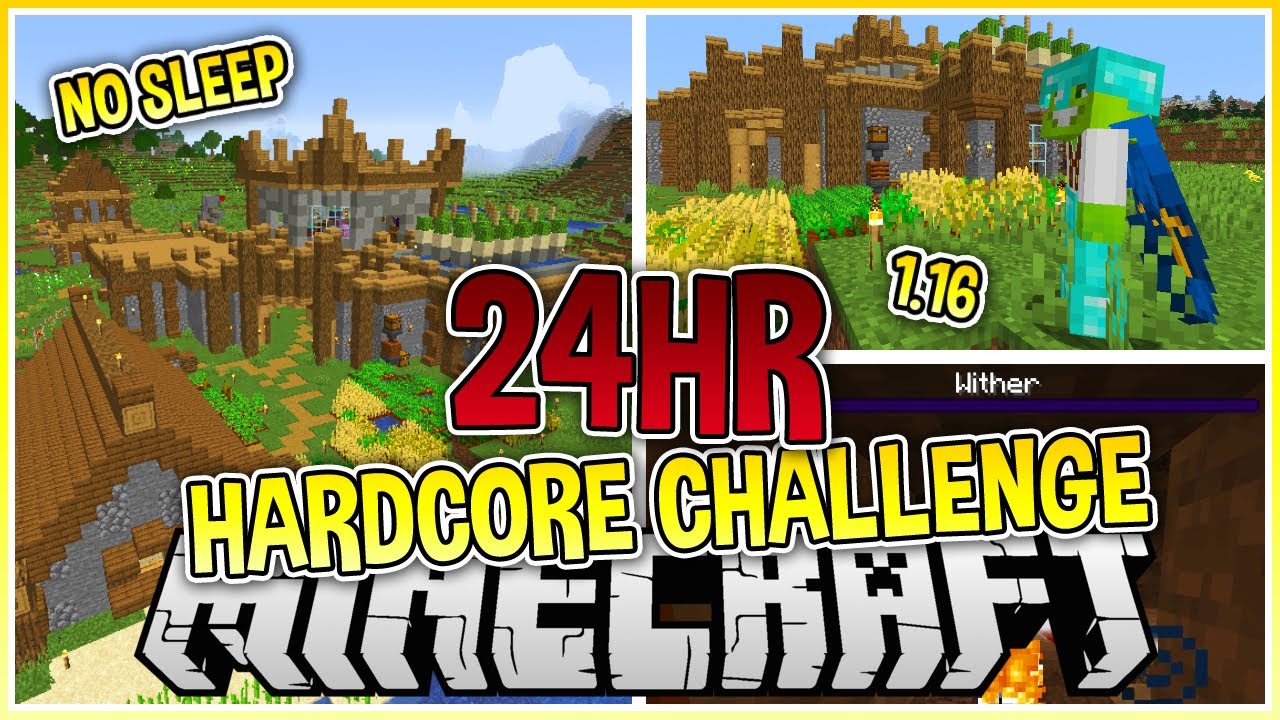 I Played Hardcore Minecraft for 24 Hours Straight...