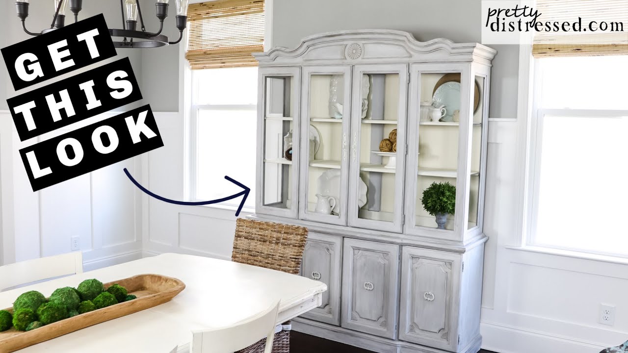 China Hutch Makeover | @Annie Sloan Chalk Paint Wash Tutorial