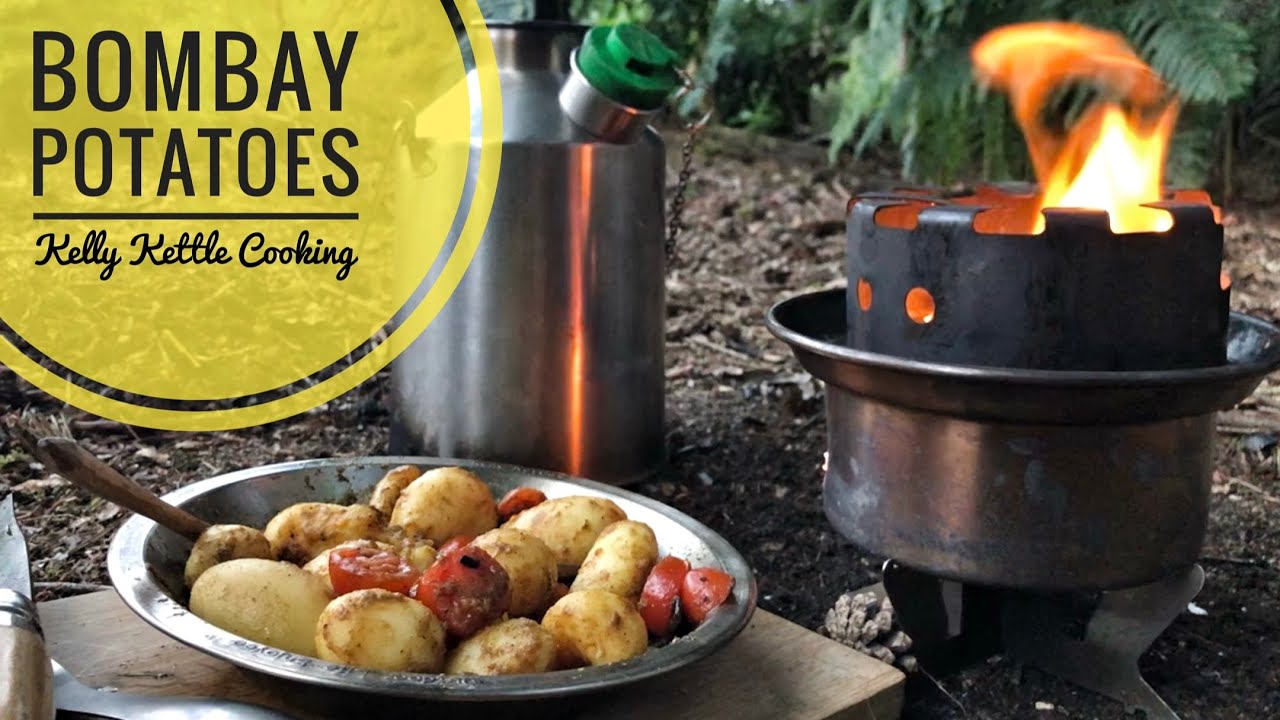 Quick, easy and very tasty Bombay potatoes – Cooked on the Kelly Kettle