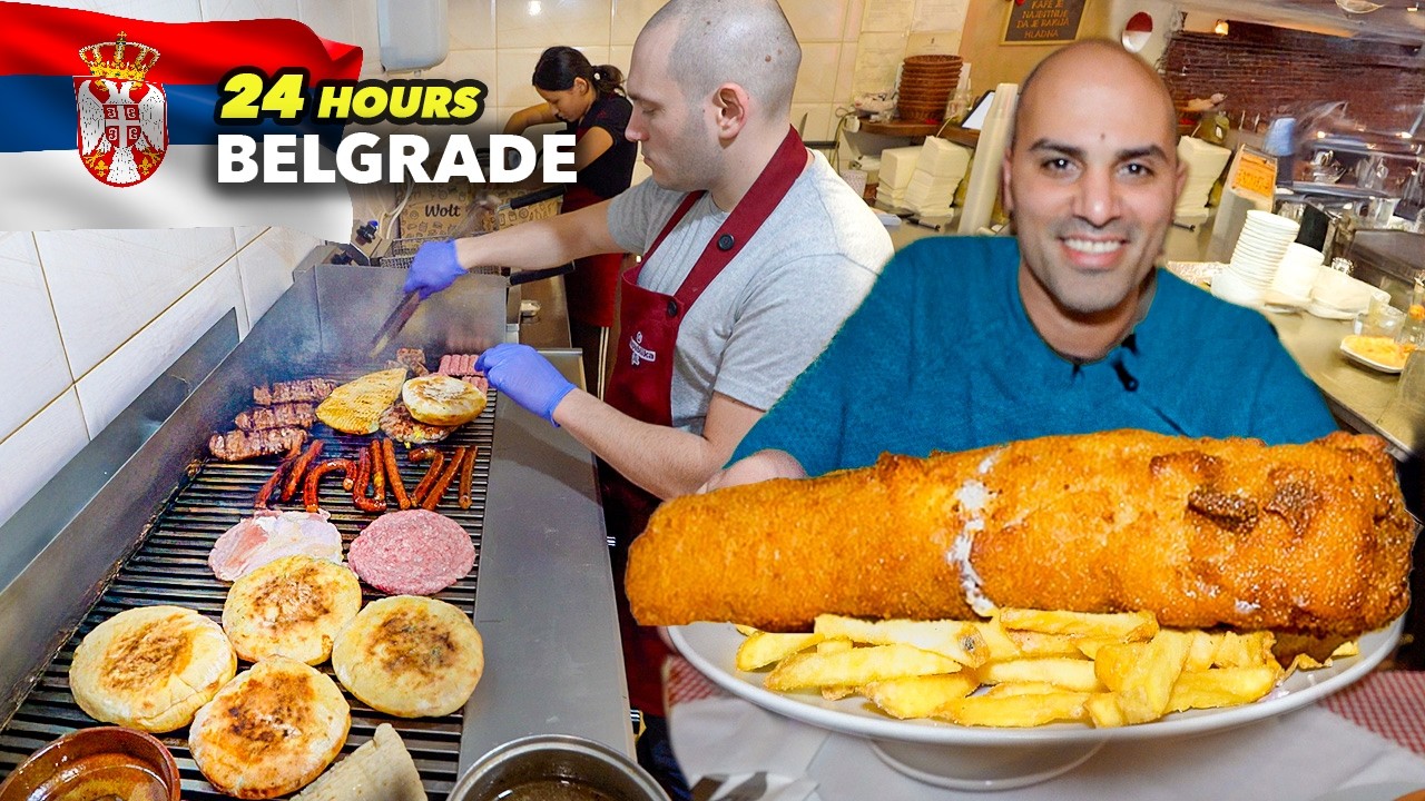 24 Hours SERBIAN STREET FOOD in Belgrade - BEST Cevapi + CRAZY Karađorđeva &scaron;nicla + OLDEST Bakery