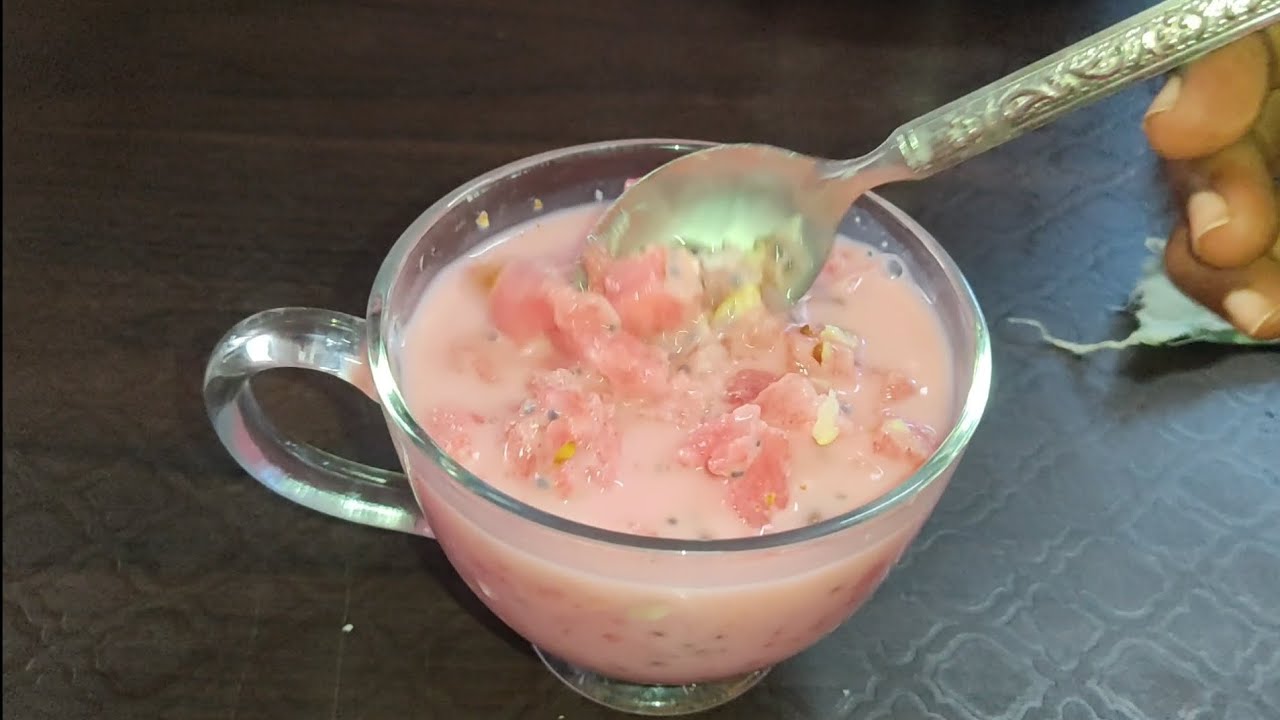 Don't miss out on this refreshing drink this summer🍹 #summer #drinks #watermelon #sharbath #rosemilk