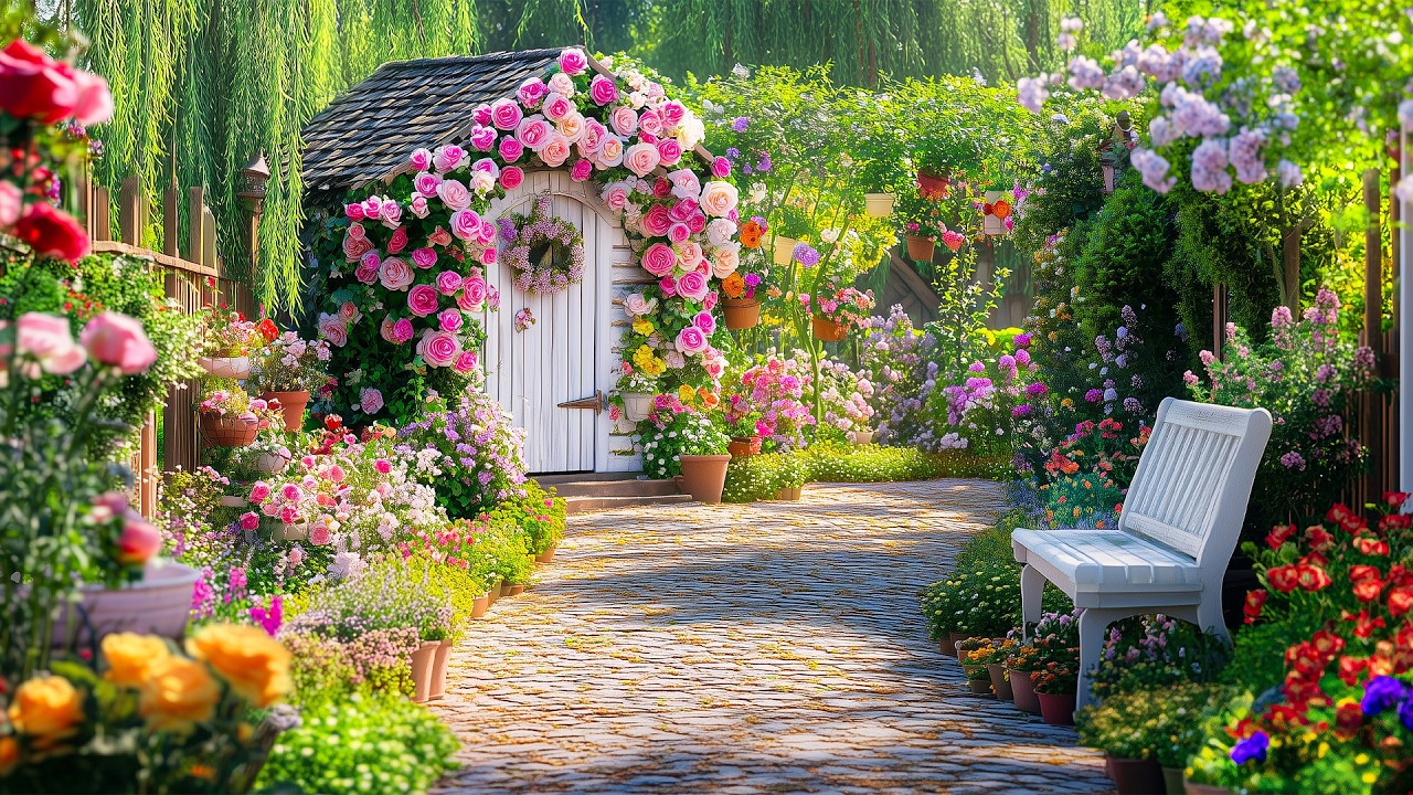 Самый красивый сад мира🌸 Расслабляющая музыка для души🪴 Цветы и растения