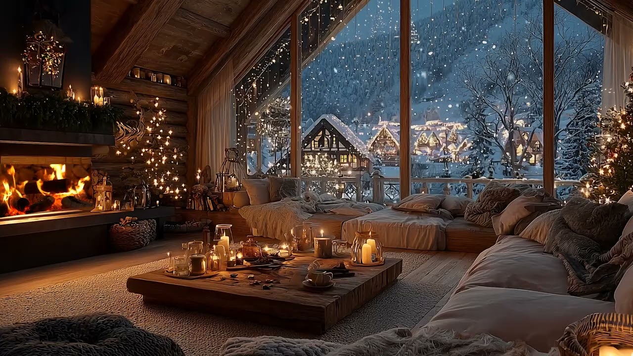 Relaxing Christmas Music 2025 | Cozy Snowfall Ambience for Sleep & Holiday Calm