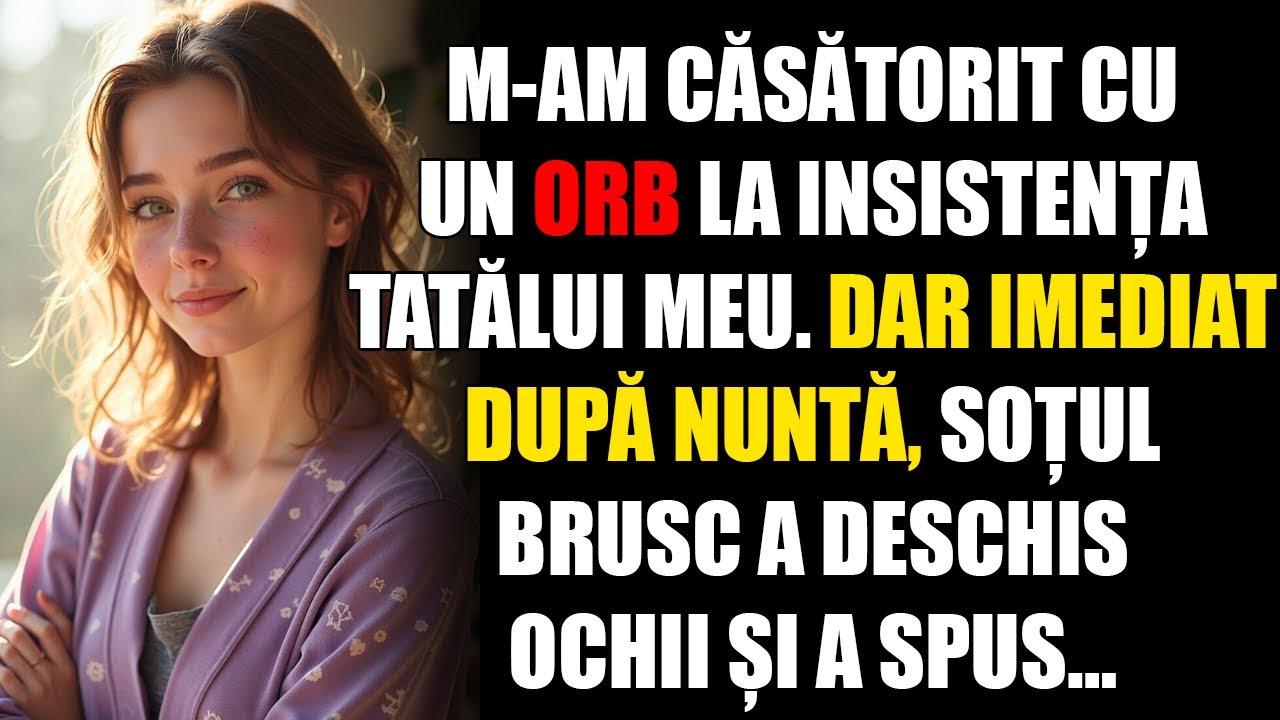 M-am căsătorit cu un orb la insistența tatălui meu. Dar imediat după nuntă, soțul brusc a deschis