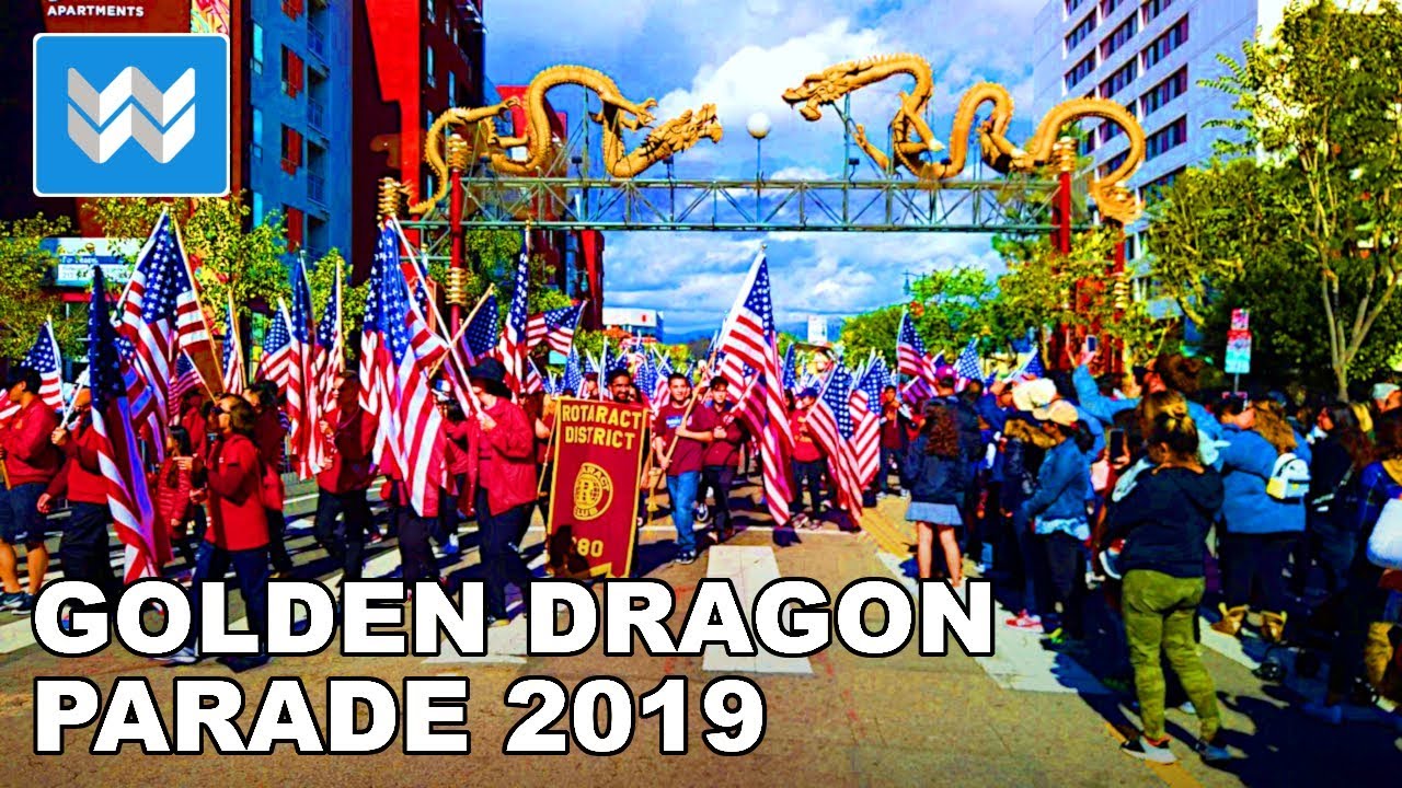 [4K] Golden Dragon Parade in Chinatown Los Angeles - Chinese New Year Festival 2019 Walk Tour
