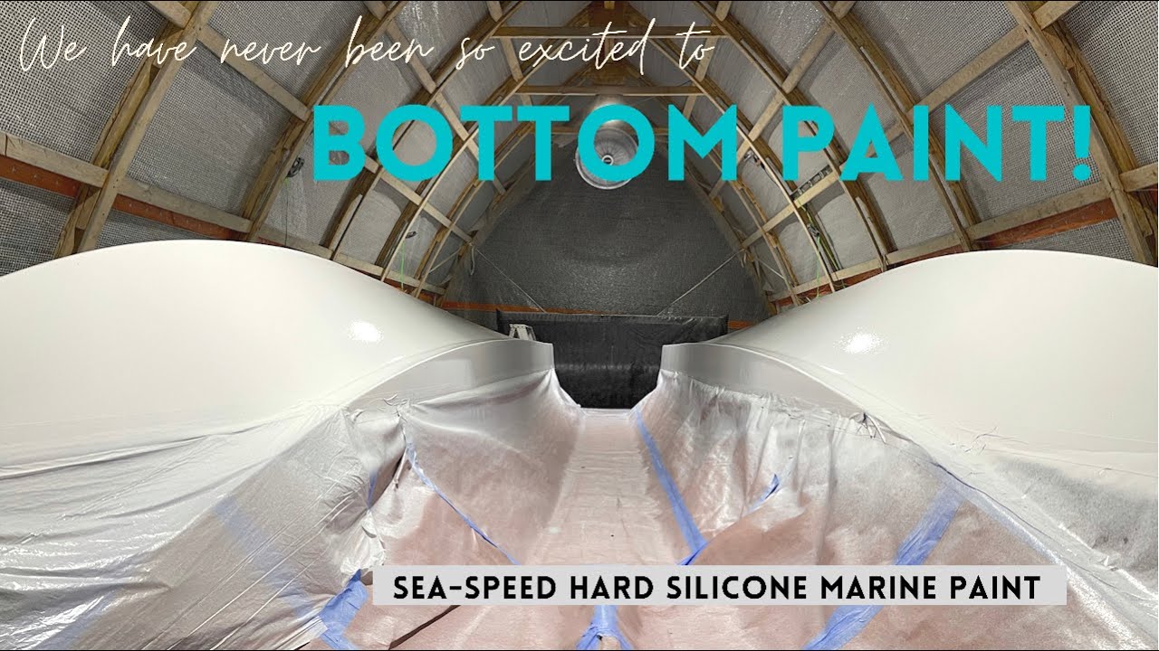Step 60: BOTTOM PAINT!! Applying Sea-Speed Hard Silicone Marine Paint - POWER CATAMARAN BUILD