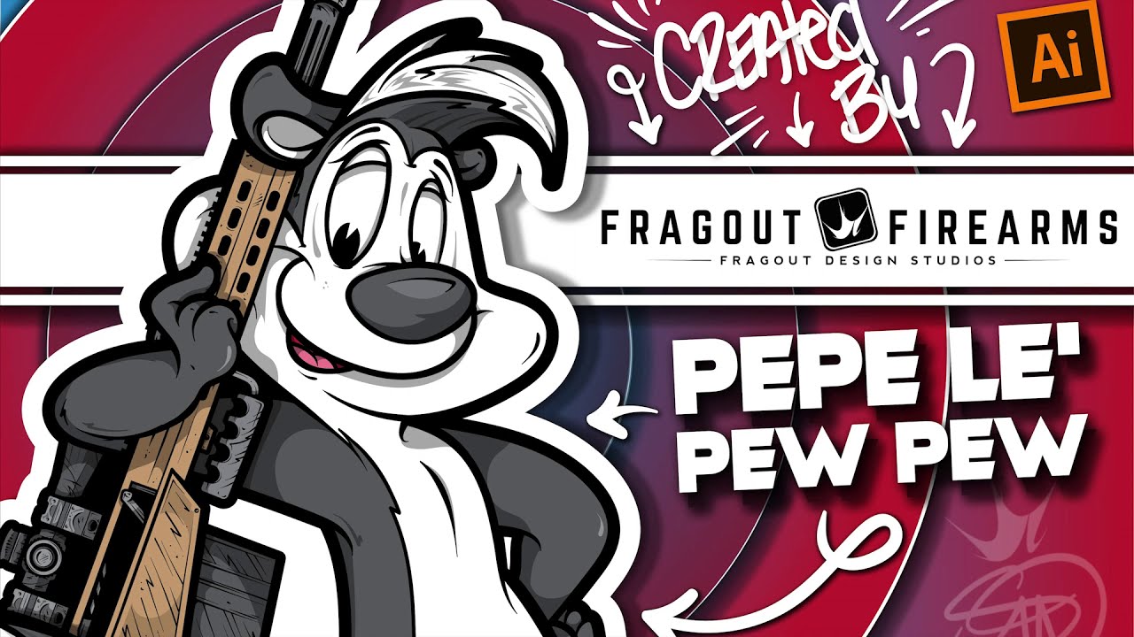 Pepe Le Pew'Pew | Barrett M82A150BMG | Vector Illustration by Fragout Firearms