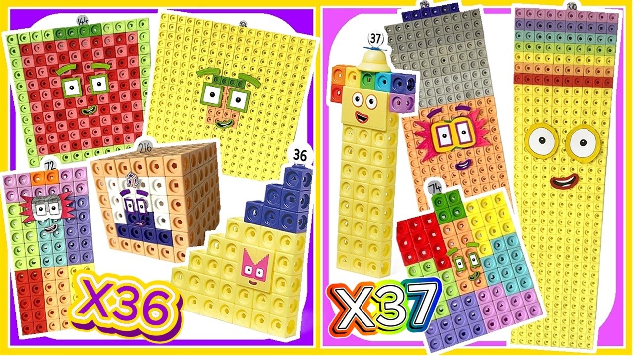 Numberblocks: таблица умножения на 36 и 37 | Таблицы умножения с кубиками MathLink X36 X37
