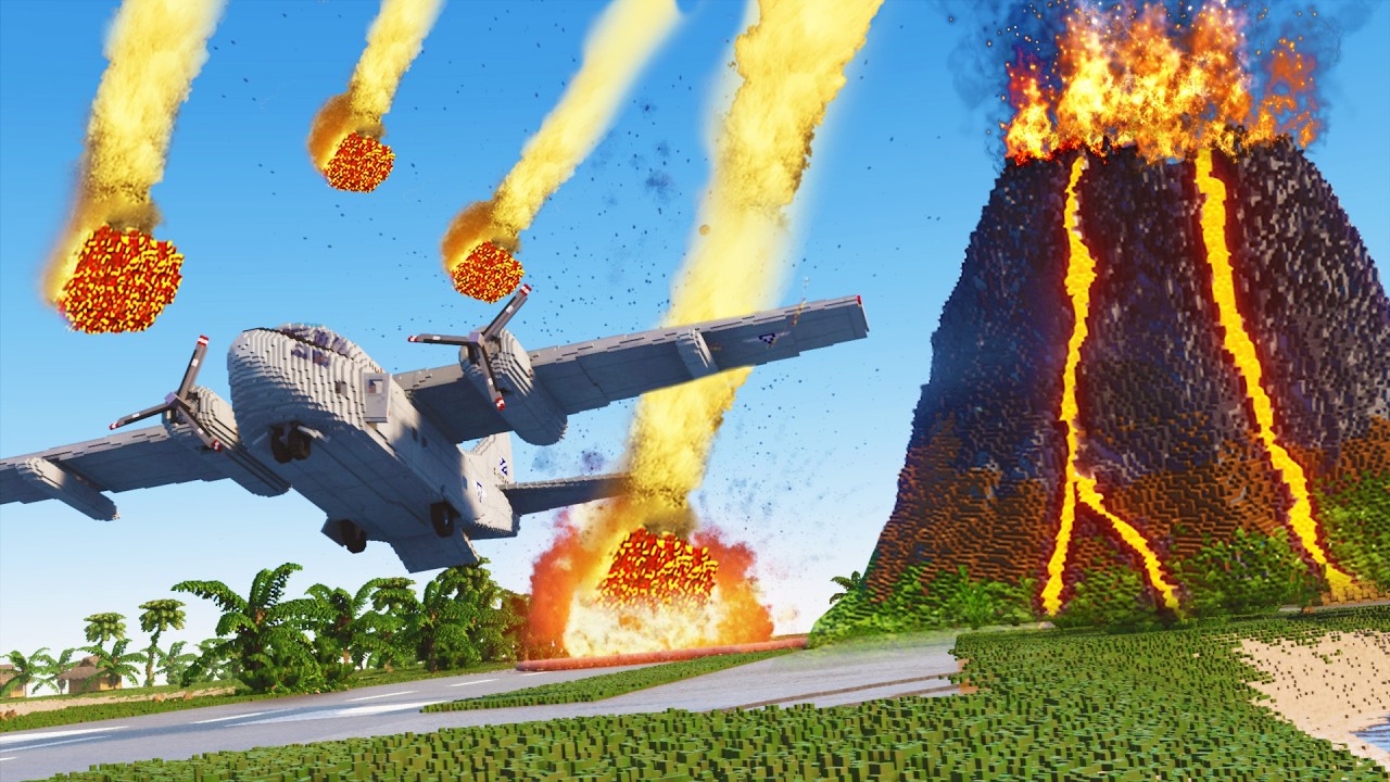 Realistic Volcano Eruption Destruction with Ragdolls 😱 Teardown Movie