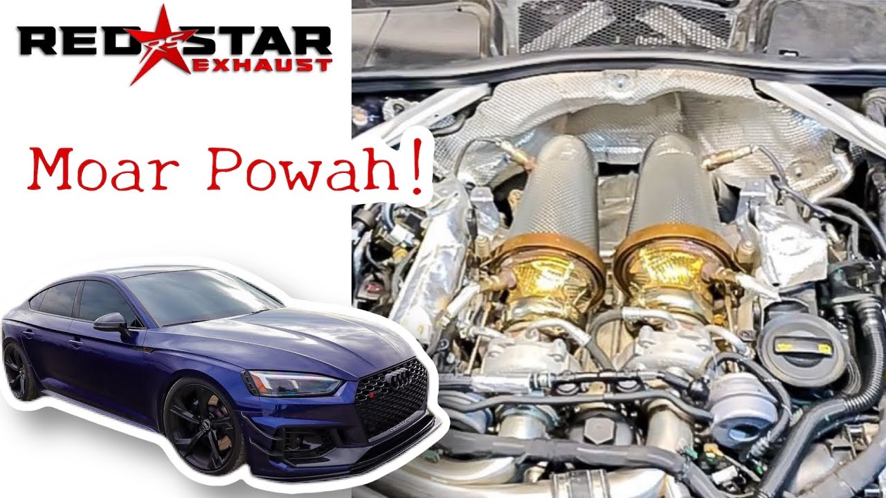Установка даунпайпа Audi RS5 Redstar, холодный запуск и рев