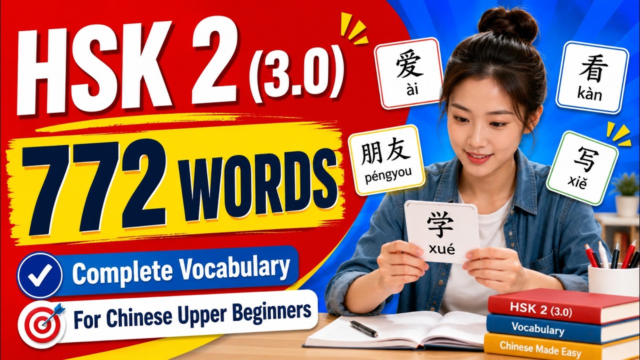 HSK 2 (3.0) Complete Vocabulary | 772 Words for Chinese Upper Beginners
