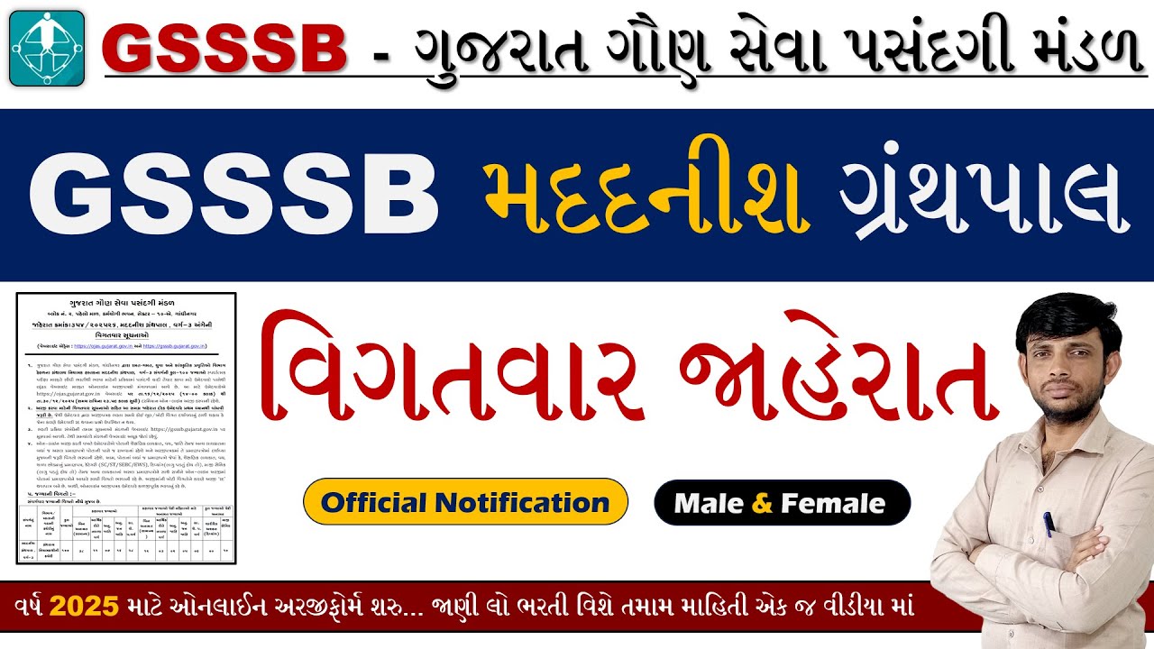 GSSSB Assistant Librarian Bharti 2025 | GSSSB New Bharti 2025
