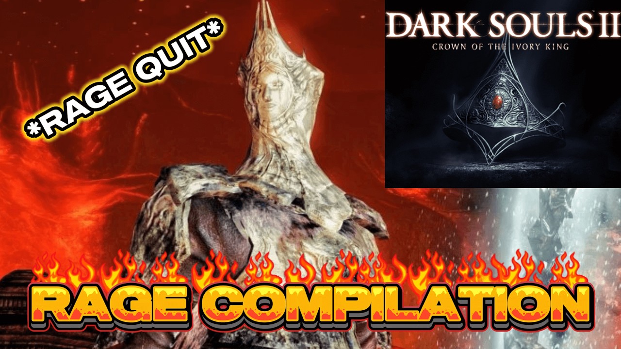 Dark Souls 2 - Re D'avorio Bruciato Boss Fight - Rage compilation