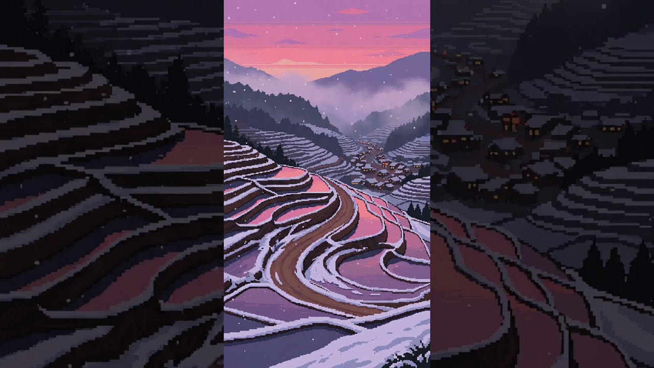 Lofi sunset in Niigata. 🌇❄️ Warm colors, cold weather
