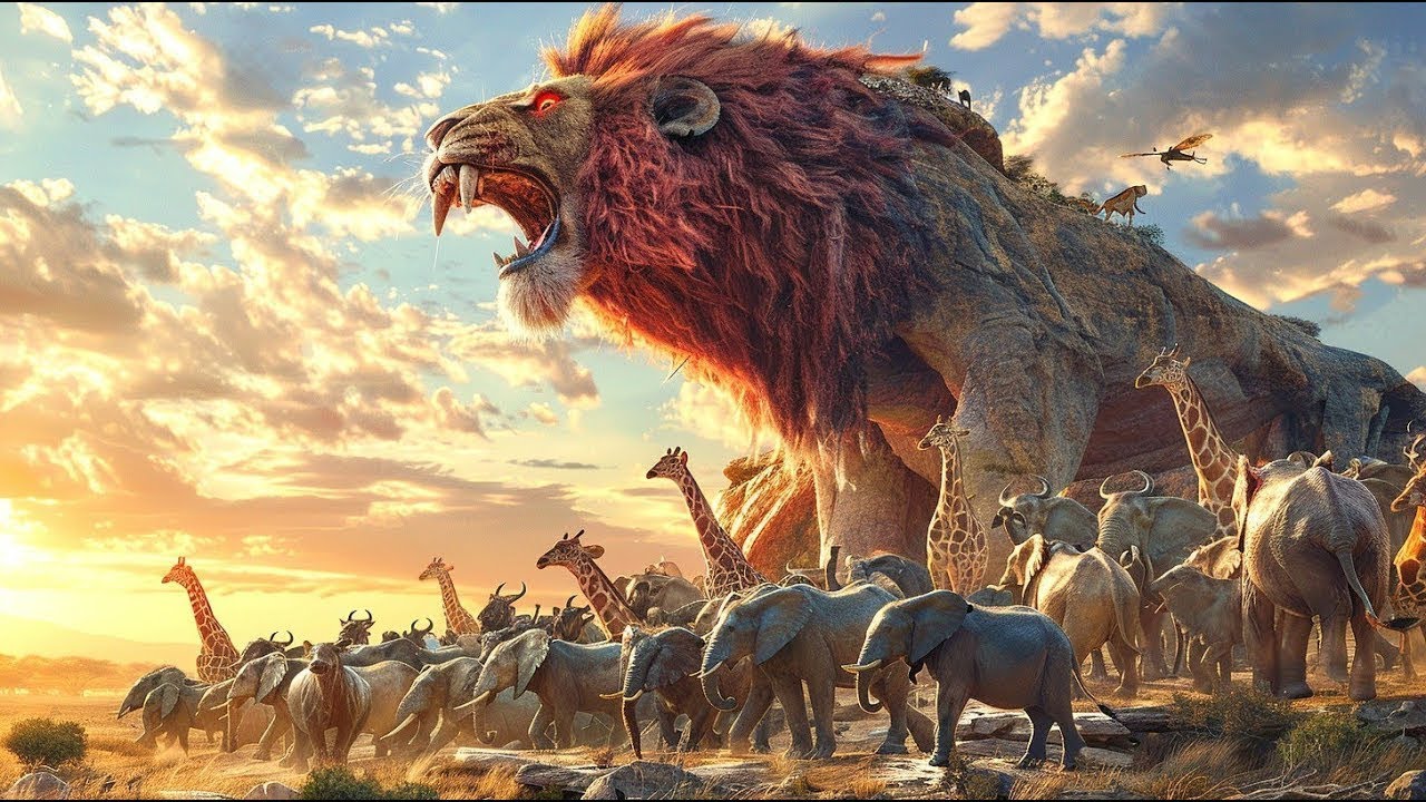 اسد ذكر 🦁 بيتربي وسط الاناث😱و بيتحول لاسد خارق  🦾 و بيواجه الاسود البيضا ( حقيقه الاسد سكار!)