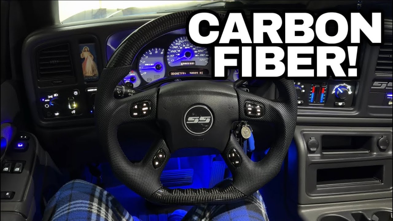 INSTALLING CARBON FIBER STEERING WHEEL ON MY SILVERADO SS!