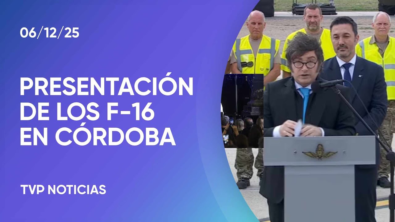 Milei encabezó el acto oficial de presentación de los aviones de combate F16