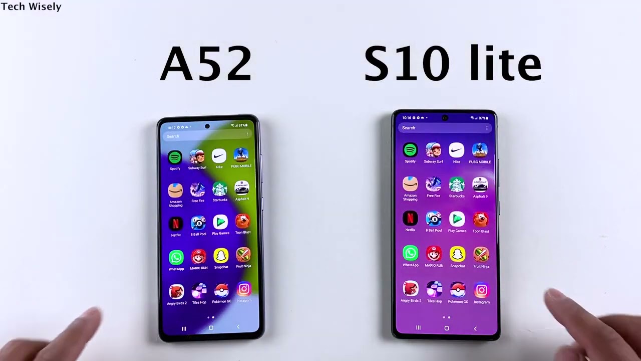 SAMSUNG A52 vs S10 Lite Speed Test + Ram Management
