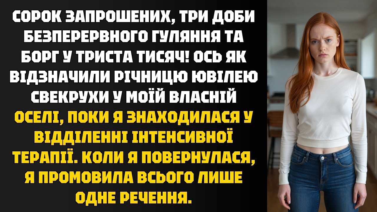 300 тисяч боргу! Ювілей свекрухи в моїй квартирі, поки я в реанімації...