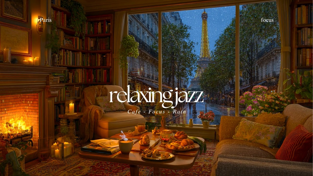 ☕🌙 Paris Café by the Rain | Smooth Jazz Piano 3 Hours | Deep Focus & Calm Mind