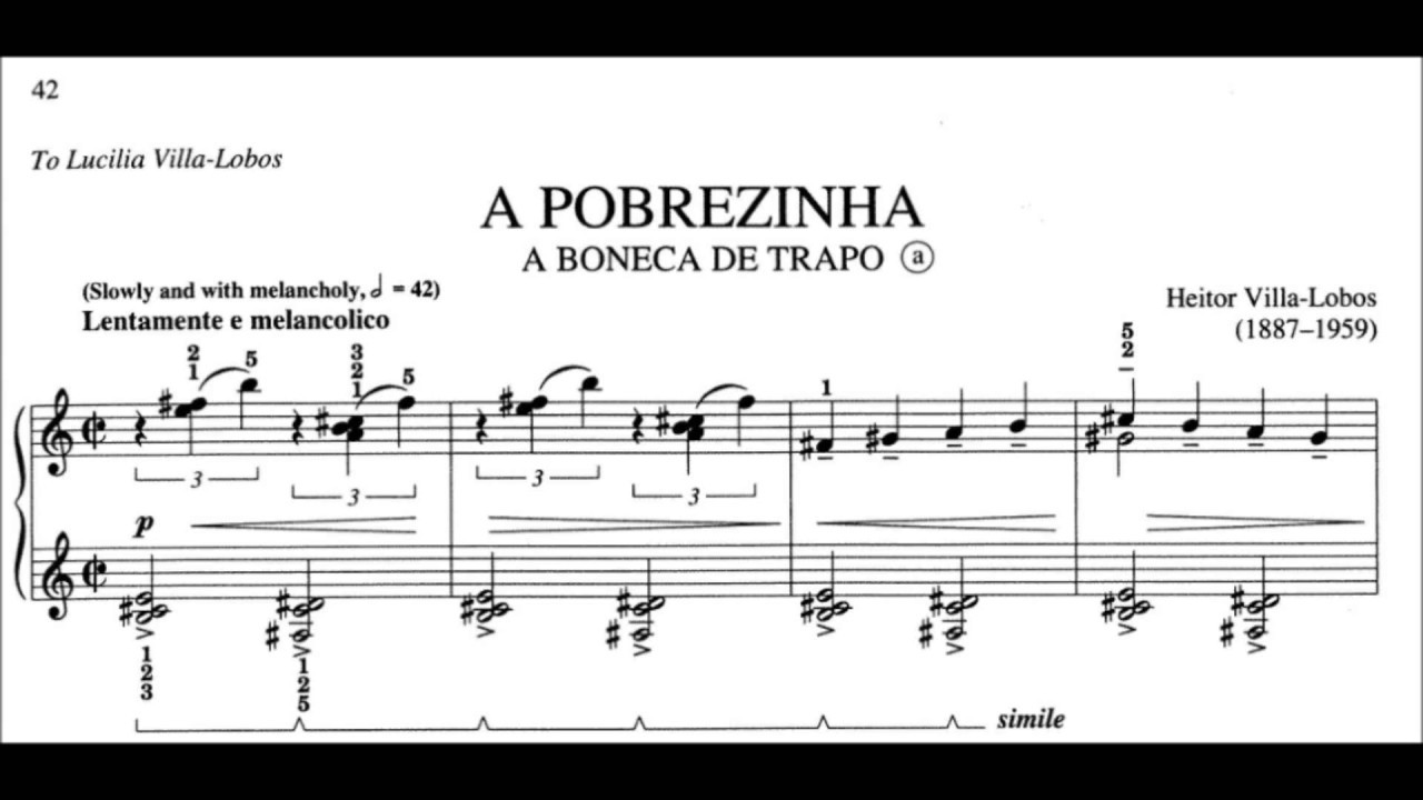 Villa-Lobos - A pobrezinha (A boneca de trapo) (No.6 de A Prole do Beb&ecirc; No.1) (A. Estrella, piano)