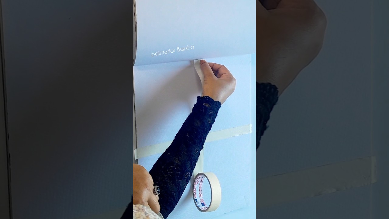🎨 Easy Painting Idea | Masking Tape Art | Sunset Cityscape 🌆 