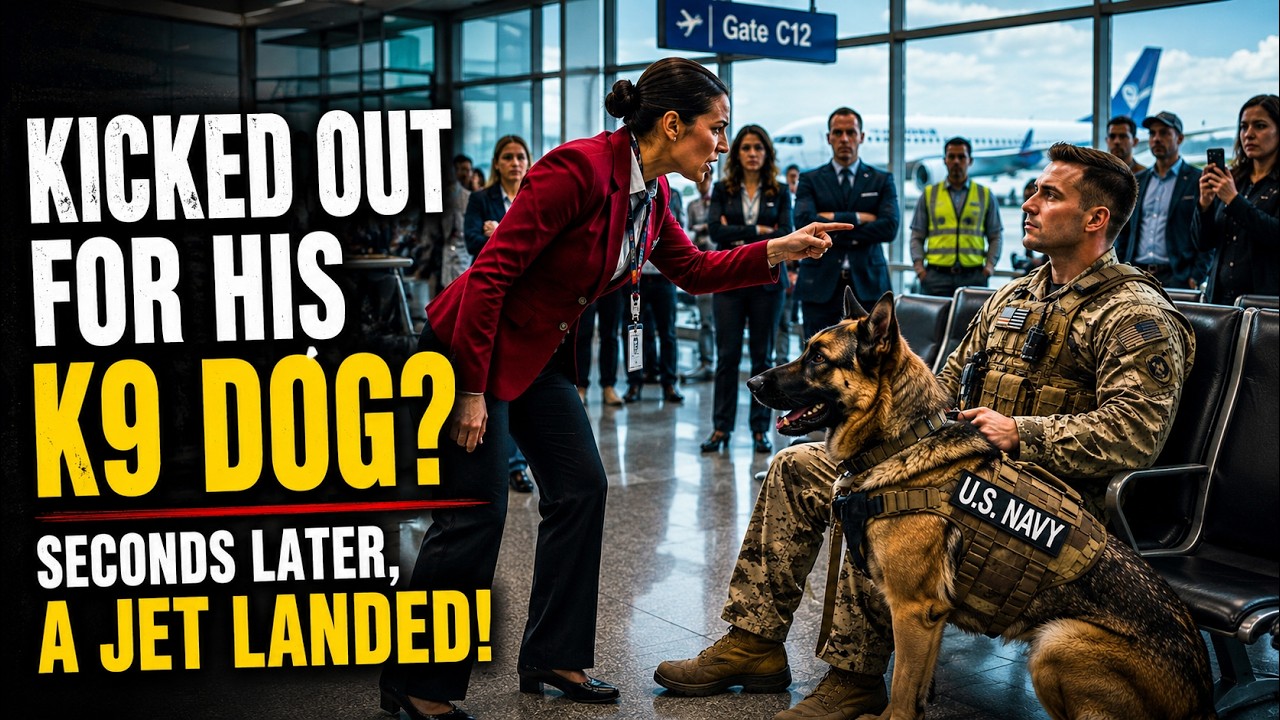 “Get the F*ck Out!” Airport Staff Kicked Out a K9 Dog — Seconds Later, His Navy SEAL’s Jet Landed