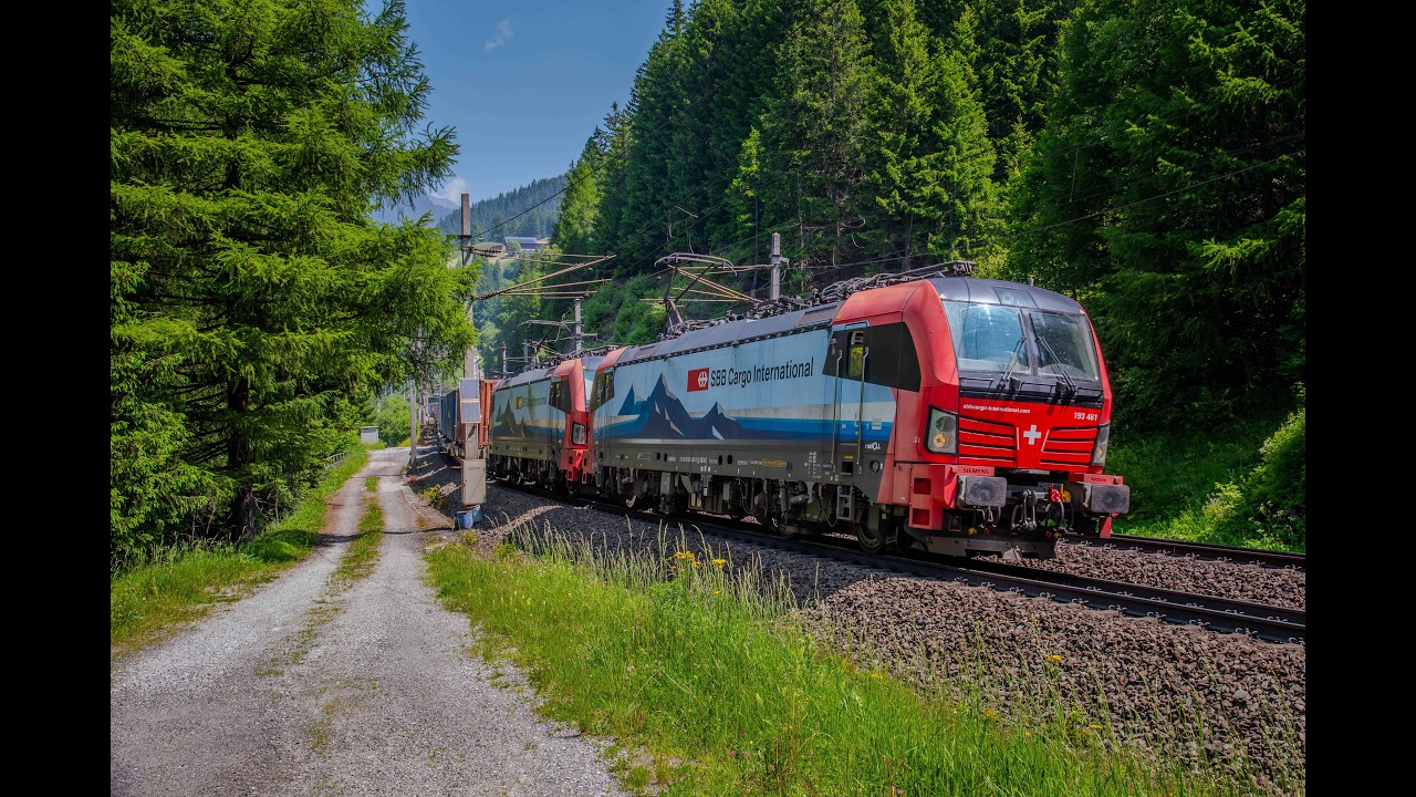 Many trains on the Brennerpass