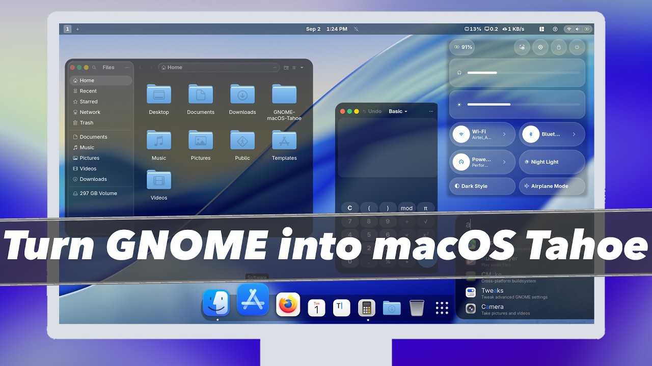 Как сделать GNOME похожим на MacOS TAHOE (НОВОЕ)