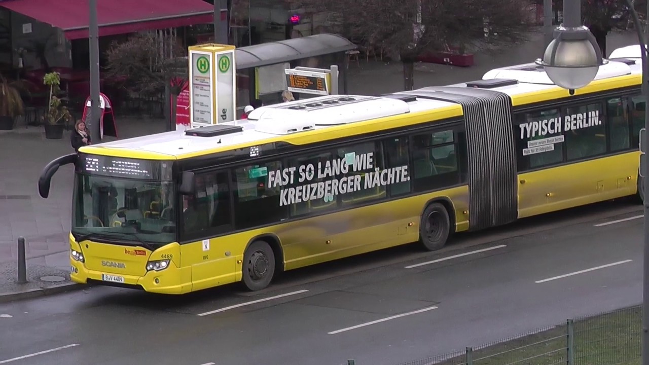 BVG ÖPNV Buslinien 125, 2x 122 Doppeldecker und Gelenkbus - Kurt-Schumacher-Platz