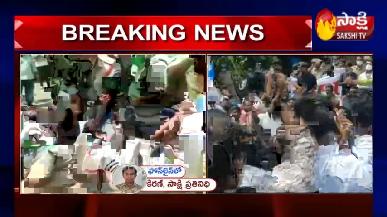 Students protest at JNTU Hyderabad demanding cancellation of exams - Sakshi TV