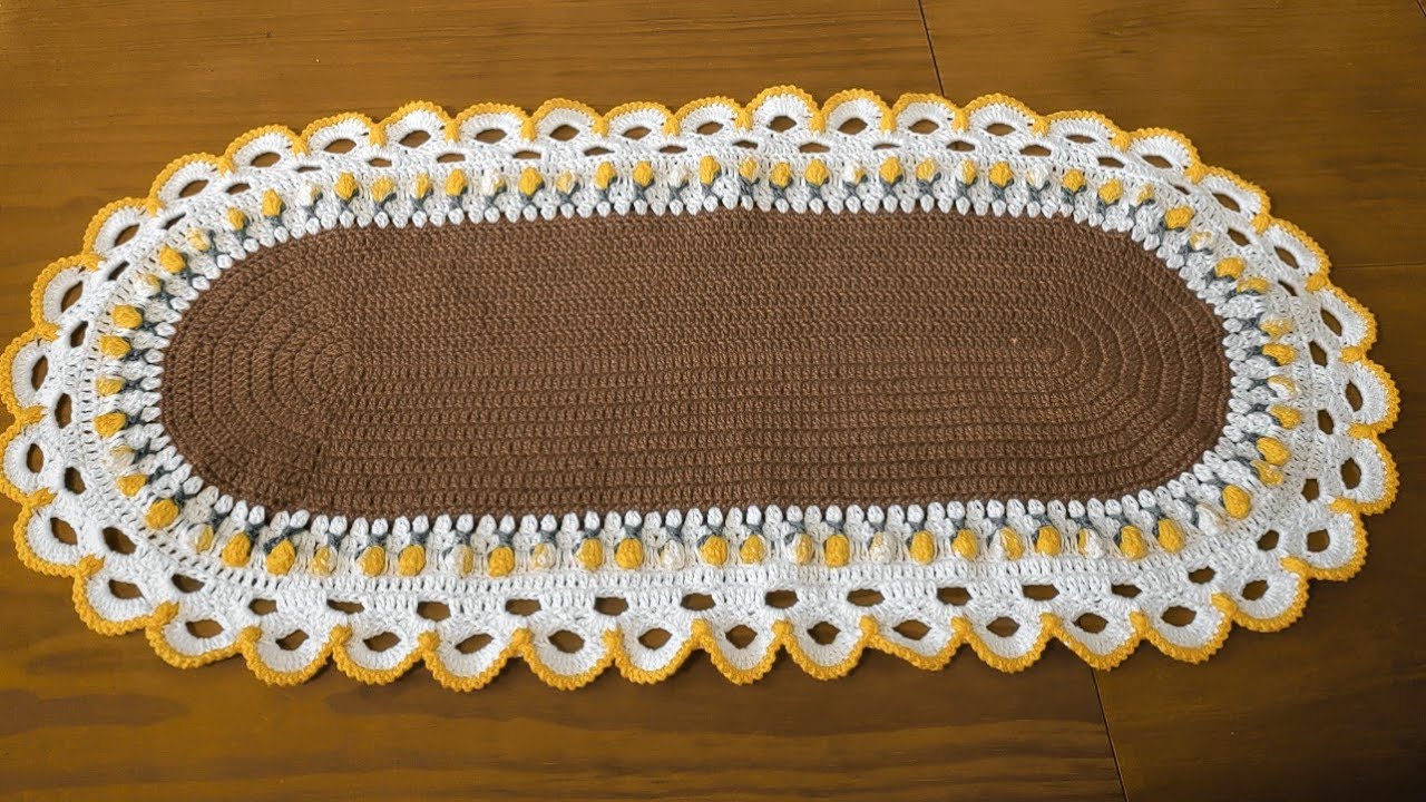 Crochet Medium Oval Tulip Doily Left Hand 