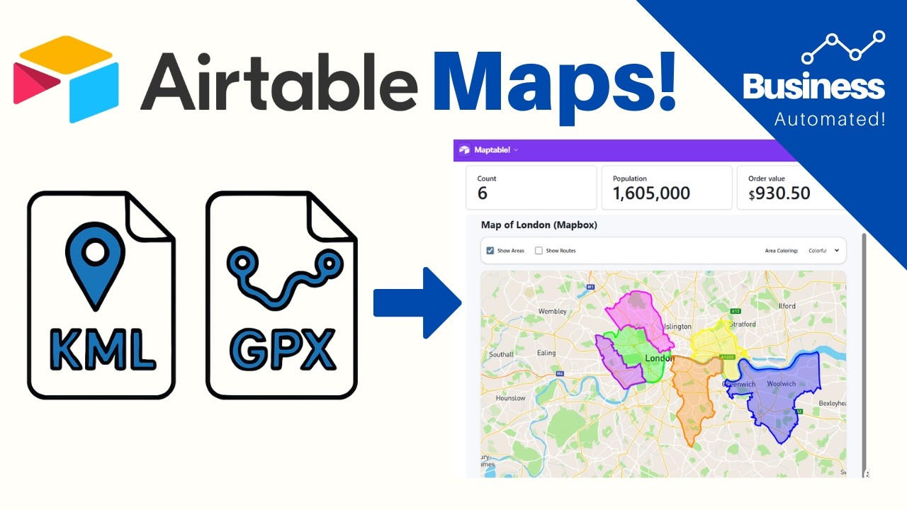 Пользовательские интерфейсы Airtable – Mapbox, отображающий файлы KML + маршруты GPX