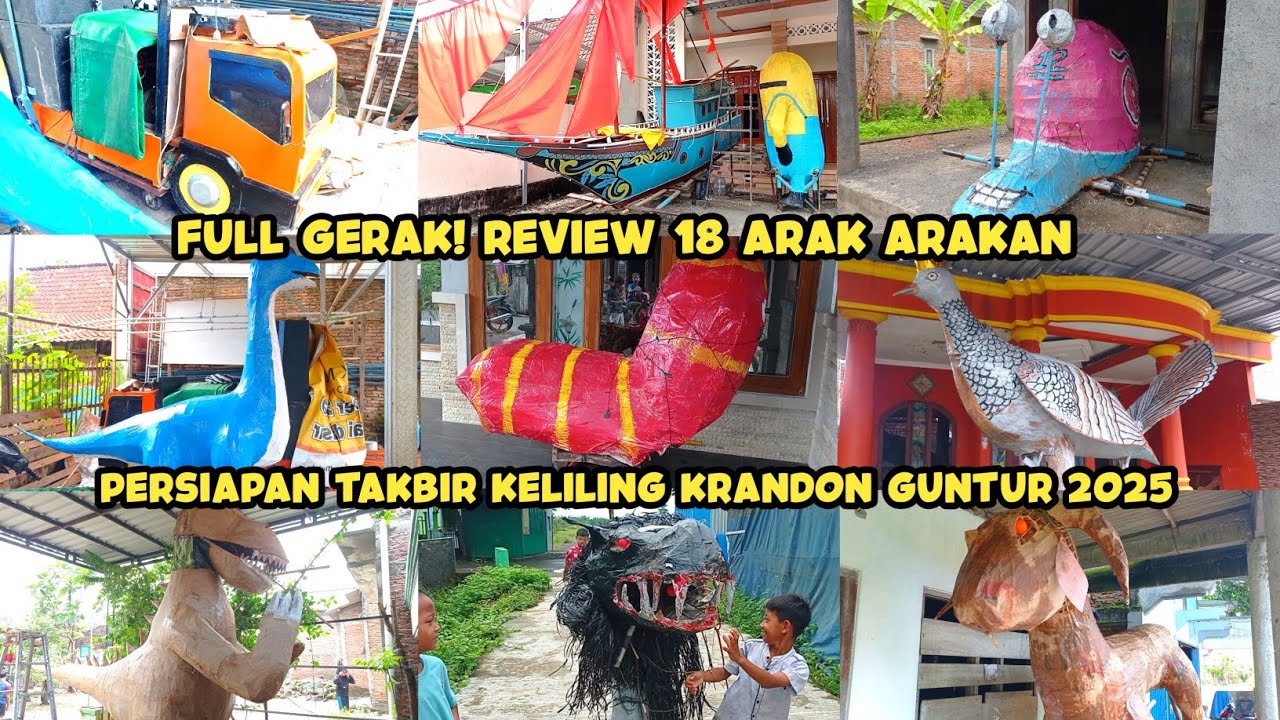 WOW❗ADA KAPAL RAKSASA. Review 18 Arak Arakan Takbir Keliling Krandon Guntur 2025