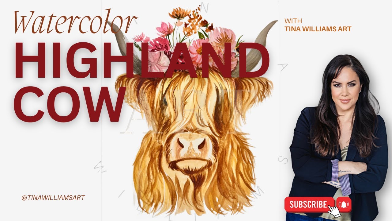 Watercolor Highland Cow How to | Intermediate