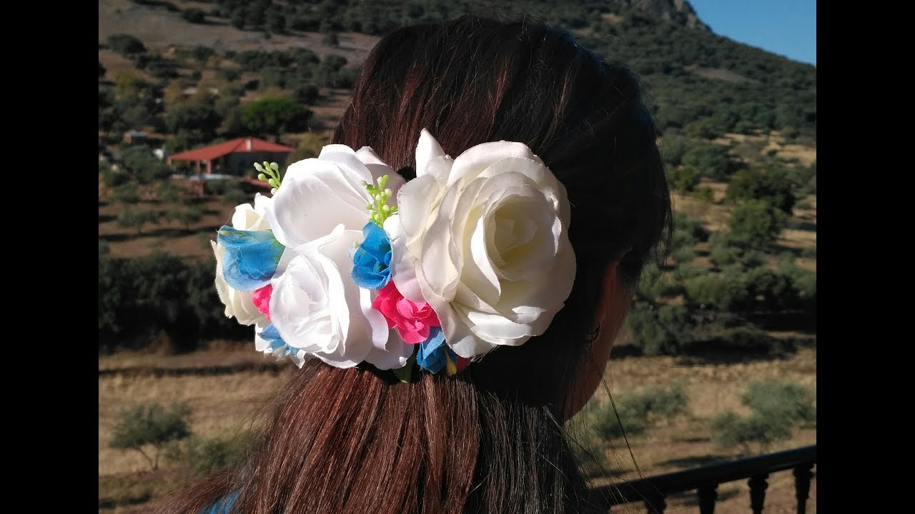 Tocado flores tutorial, flamenco