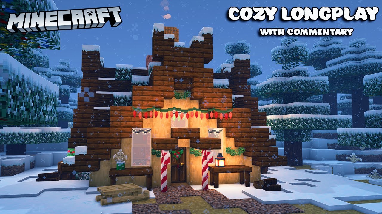 ❄️ Relaxing Minecraft Longplay with Commentary ❄️ Building a Cozy Winter Cabin