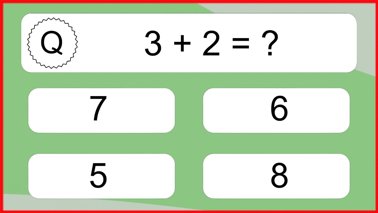 20 Addition Quiz Exercises for Kids