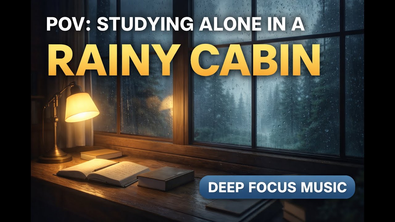 POV: Studying Alone in a Rainy Cabin 🌧️ | Deep Focus Music (1 Hour)