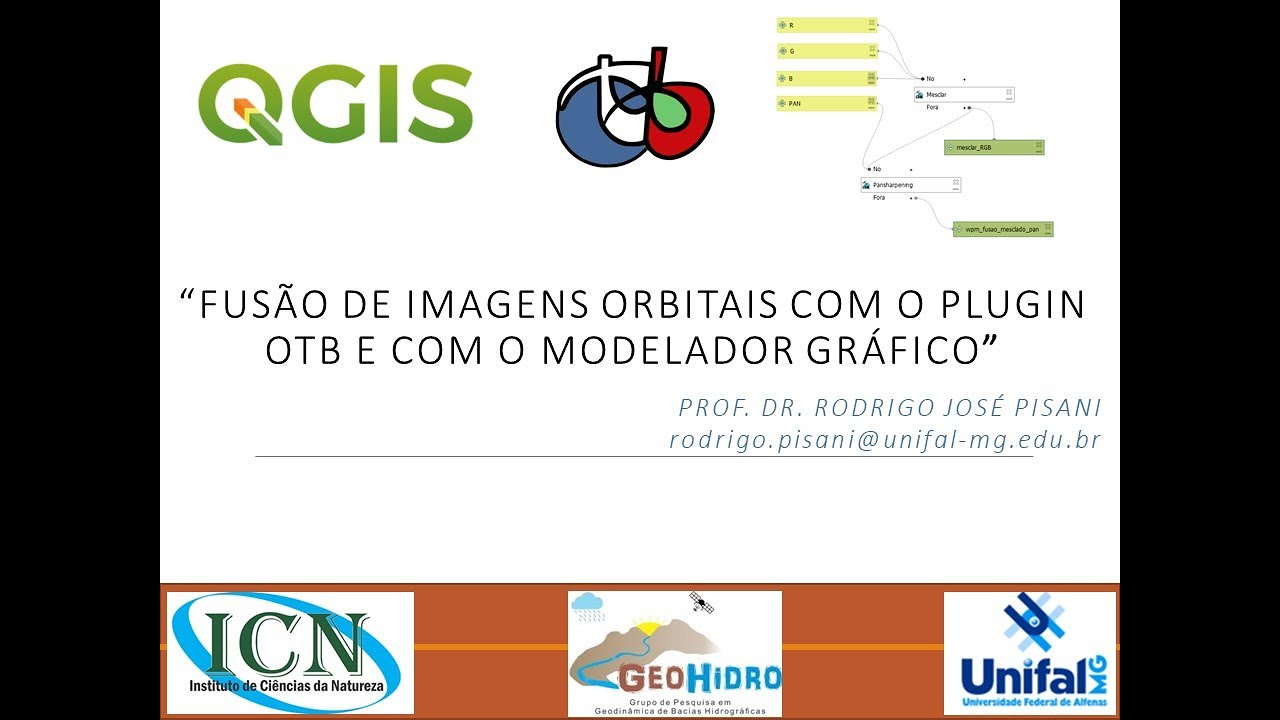 Fusão de imagens pelo OTB e modelador gráfico no QGIS