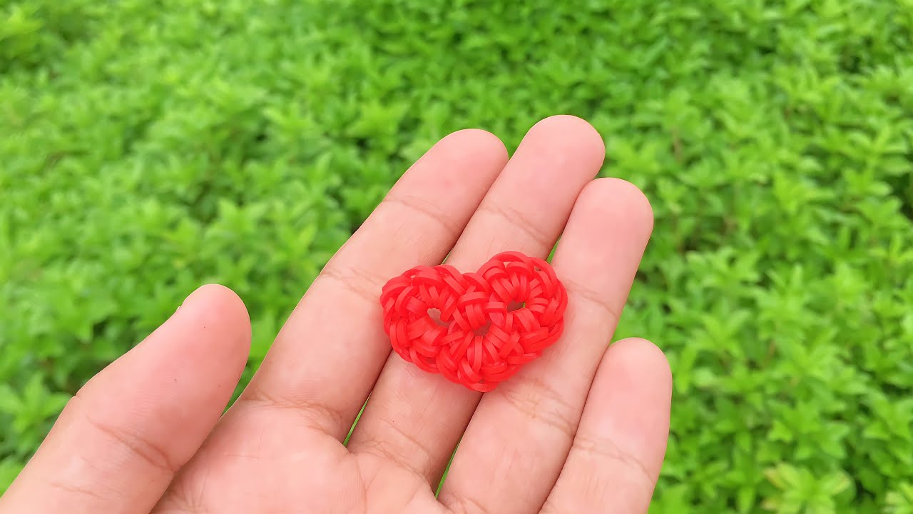Урок по плетению мини-сердечек Loomigurumi~Rainbow Loom