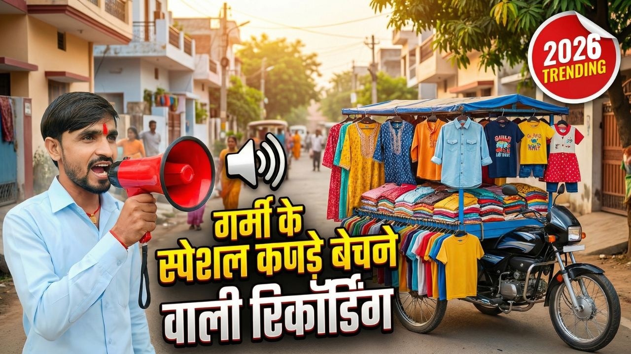 🔥 गर्मी के मौसम के कपड़े बेचने की आवाज़ | समर कपड़े फेरी प्रचार रिकॉर्डिंग 2026