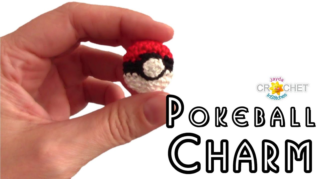 Pokeball Phone Charm Crochet Pattern & Tutorial - Pokemon Go Keychain