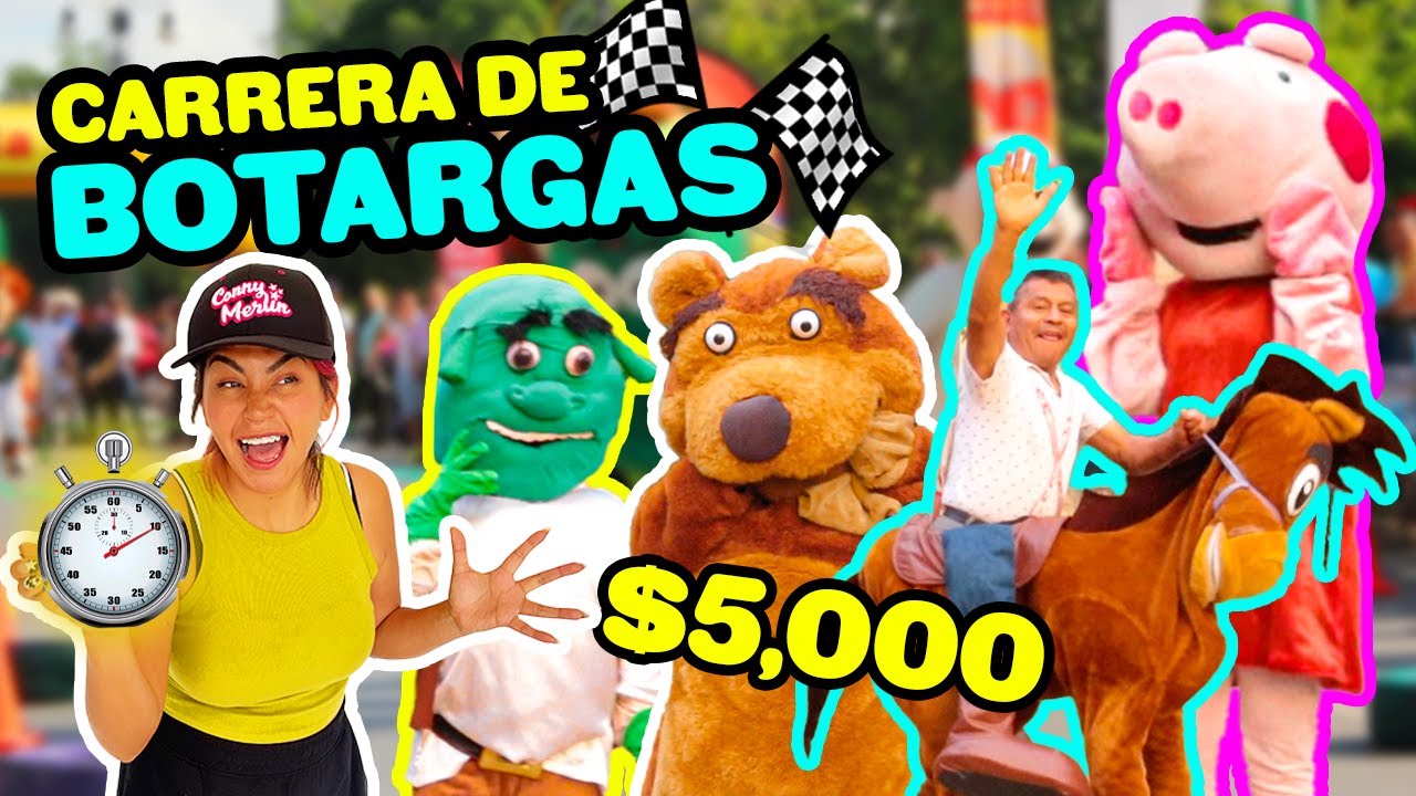 🏁 ¡CARRERAS DE BOTARGAS CON MI FAMILIA! 🐸 🐷🐴🐻| CONNY MERLIN