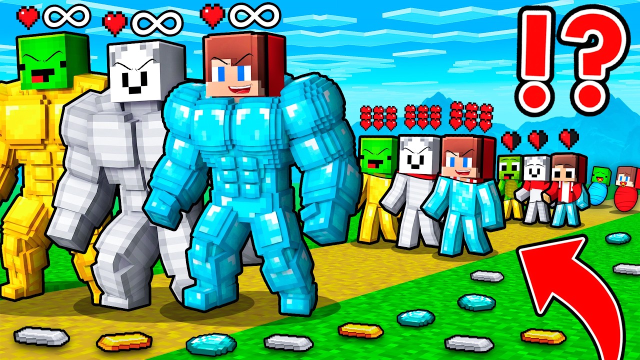 JJ and Mikey vs Carrie : Mine Life Cycle Battle - Maizen in Minecraft ! (Maizen)