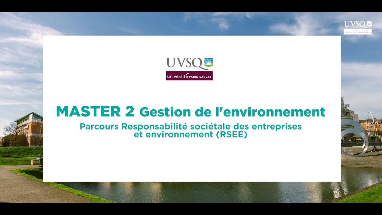 Pr&eacute;sentation du Master 2 RSEE de l'UVSQ