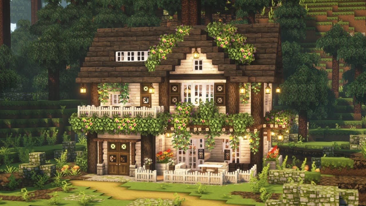[Minecraft] 💖🌿 Aesthetic Cottagecore House Tutorial / Mizuno's 16 Craft Resource Pack