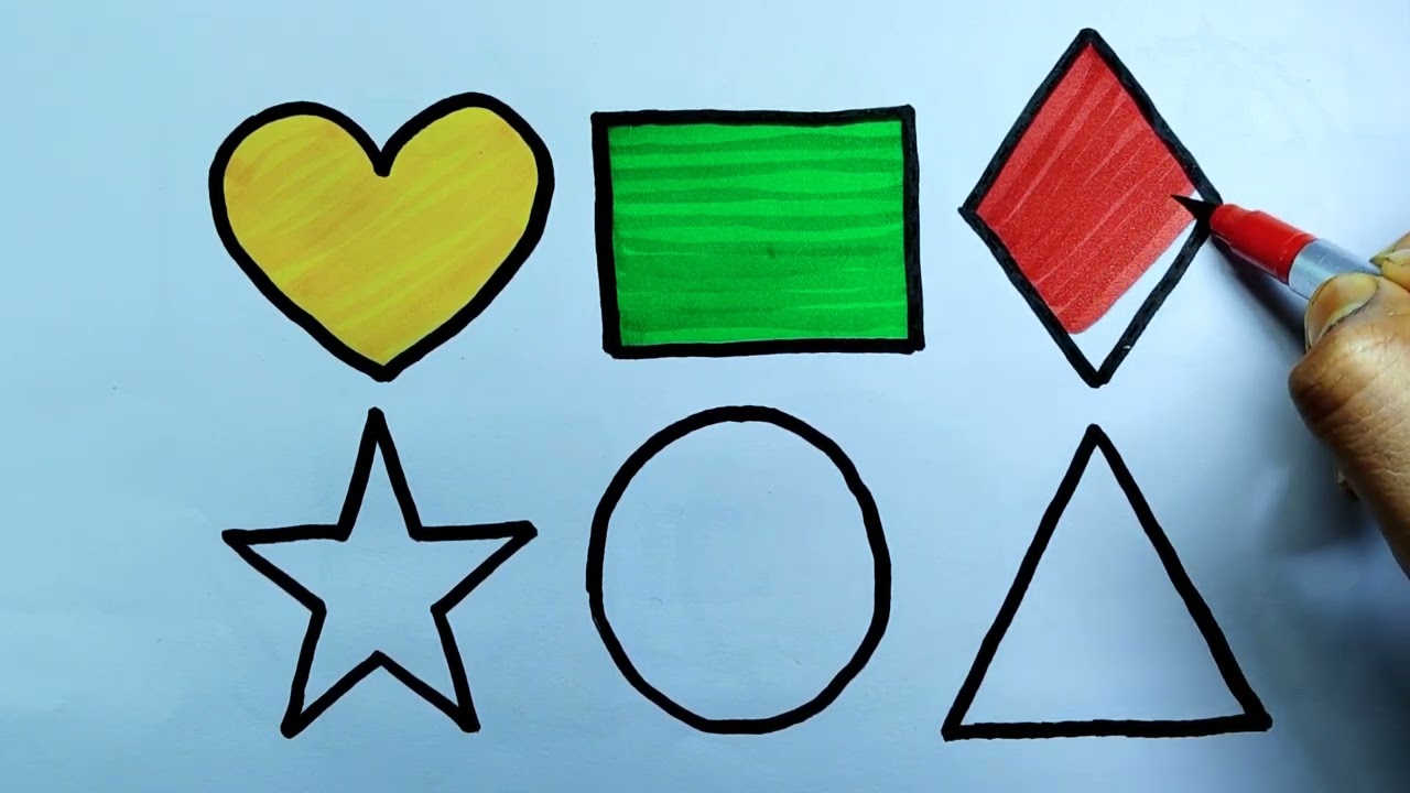 Learn Shapes, Colors for Kids & Toddlers 2d shapes colors for toddlers, Heart Rectangle Rhombus