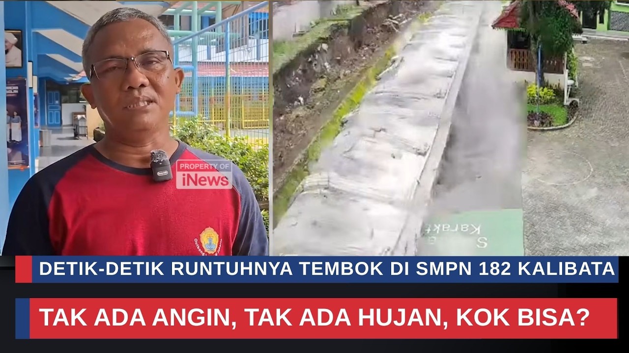 Tertangkap CCTV, Detik-Detik Robohnya Tembok di SMPN 182 Kalibata Jaksel | Trijaya Update