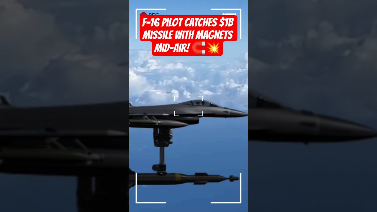 F-16 Pilot CATCHES $1B Missile With MAGNETS Mid-Air! 🧲💥 #shorts